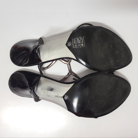 Forcinema Black Birgitta Rhinestone Detail Heeled Sandals Sz 8½ - Picture 9 of 13